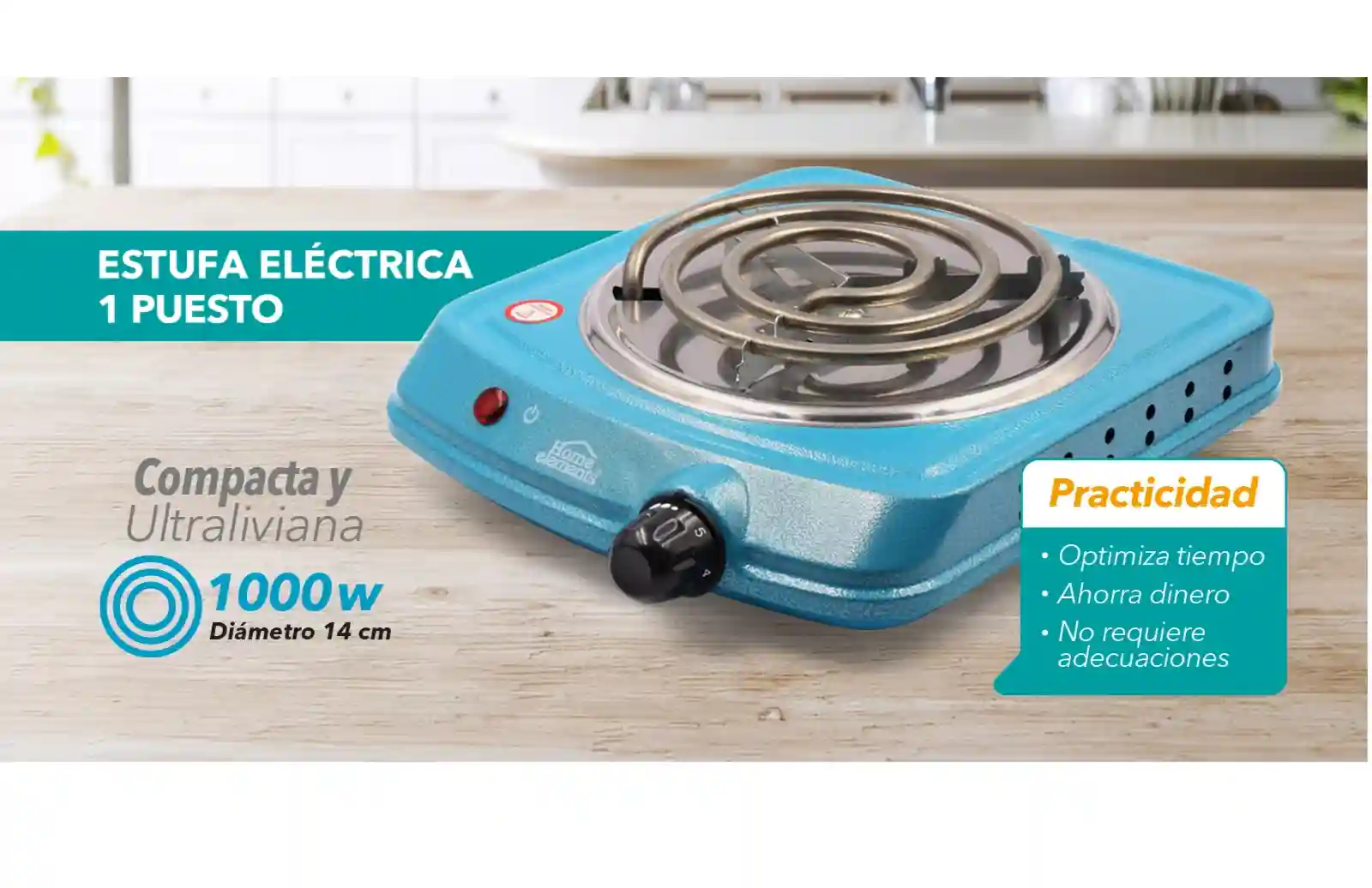 estufa eléctrica 1 puesto – color turquesa