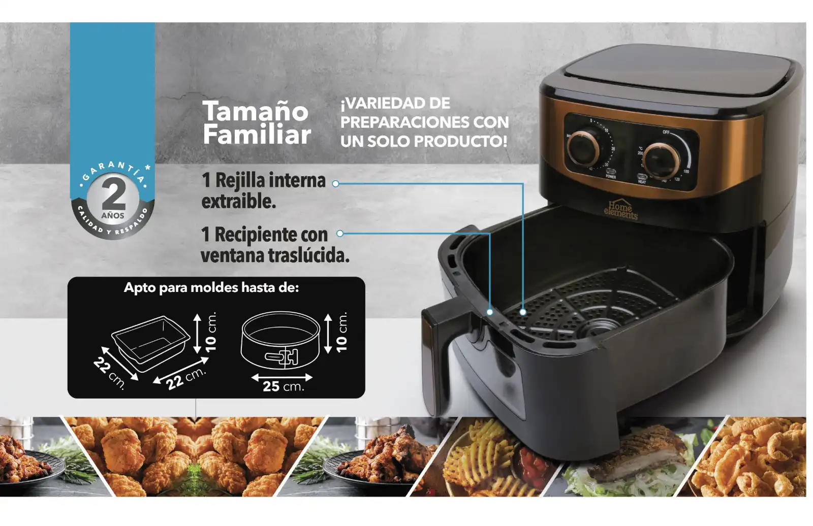 freidora de aire 7 litros – mega fryer